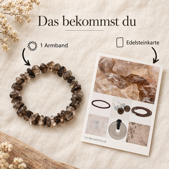 Rauchquarz Splitterarmband – Lieferumfang