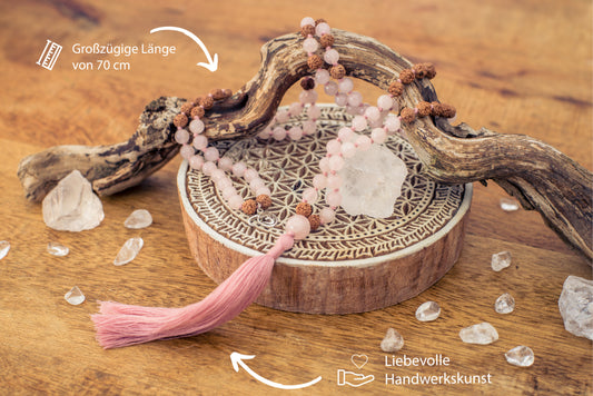 Rosenquarz Mala | Liebe,Lust, Lebensfreude | Edelstein Mala