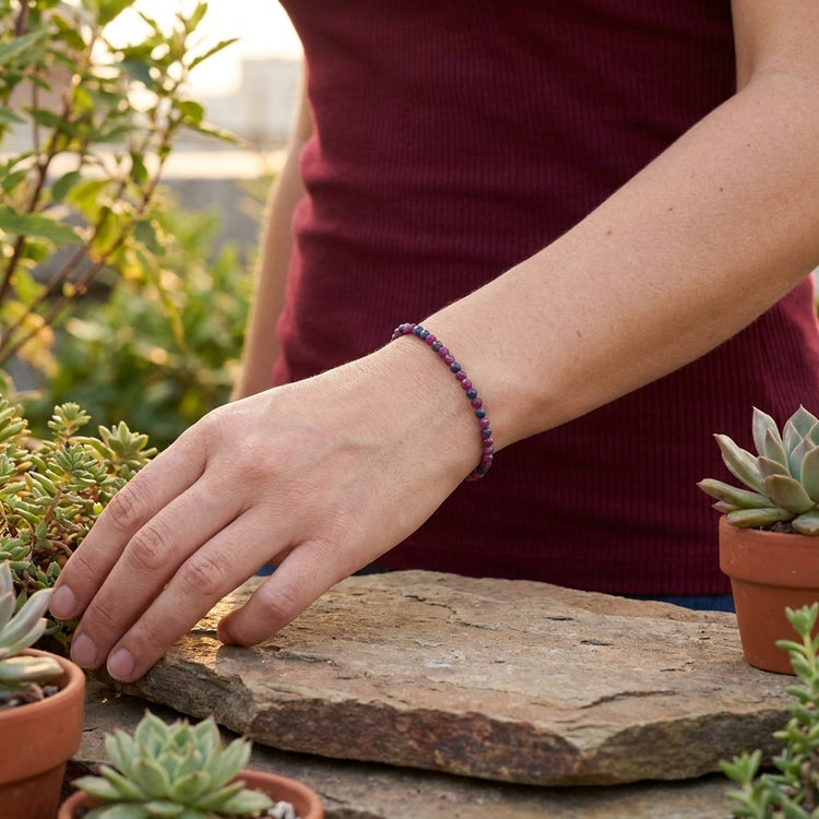 Ruby-Sapphire | Faceted Bracelet | 4 mm