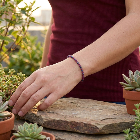 Rubin-Saphir | facettiertes Armband | 4 mm