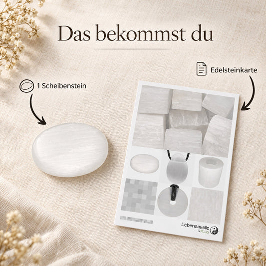 Selenit Scheibenstein – Lieferumfang