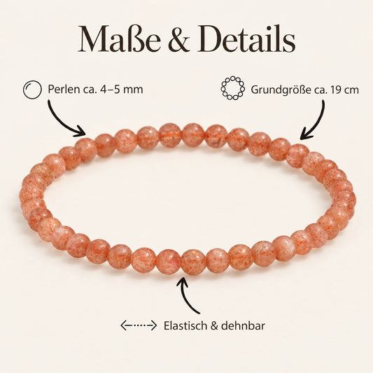 Sonnenstein Mini-Kugelarmband | 4 mm – Maße & Details
