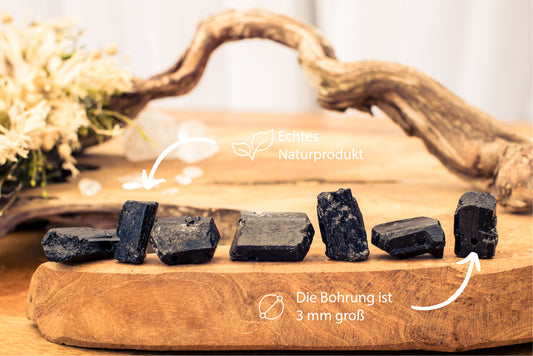 Tourmaline, black (Schörl) raw stone pendant