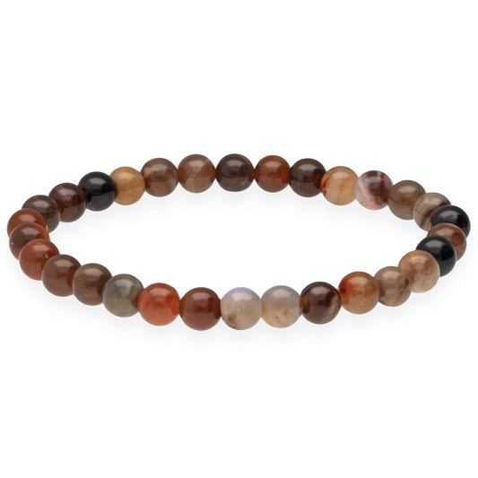 Versteinertes Holz Kugelarmband | 6 mm