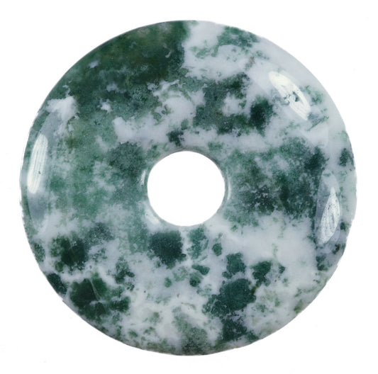 Tree agate donut | 40 mm pendant + cotton cord