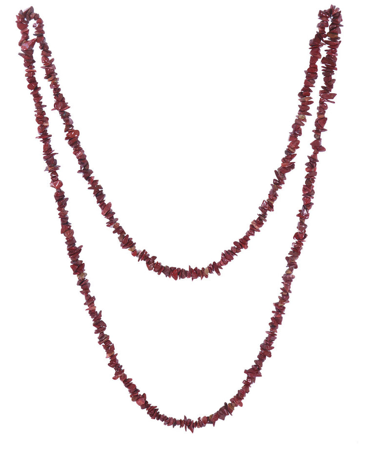 Jasper, red sliver necklace | 90cm