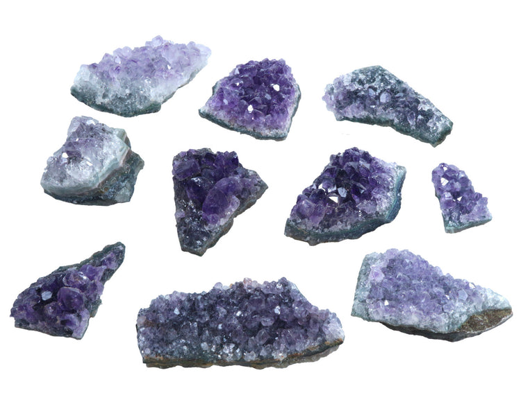 Small Amethyst Crystals | 100% Natural Druzy Pieces | Set of 10