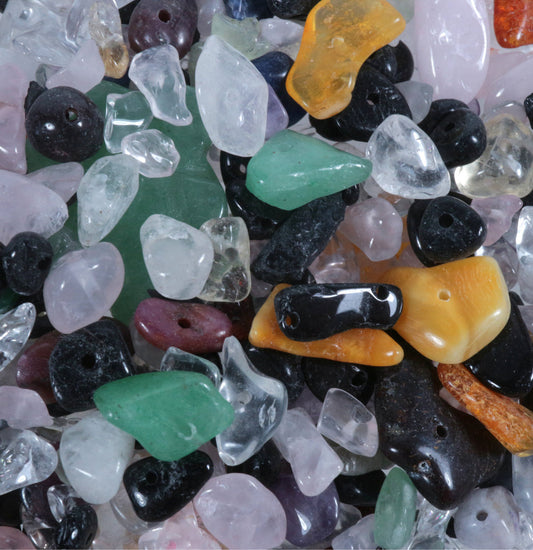 DRILLED Mini Tumbled Stone Mix | 100 grams | Remaining stock