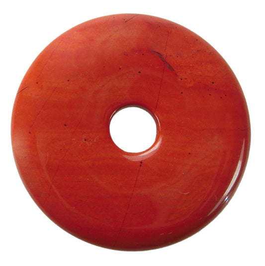 Jasper, red donut | 40 mm pendant + cotton cord