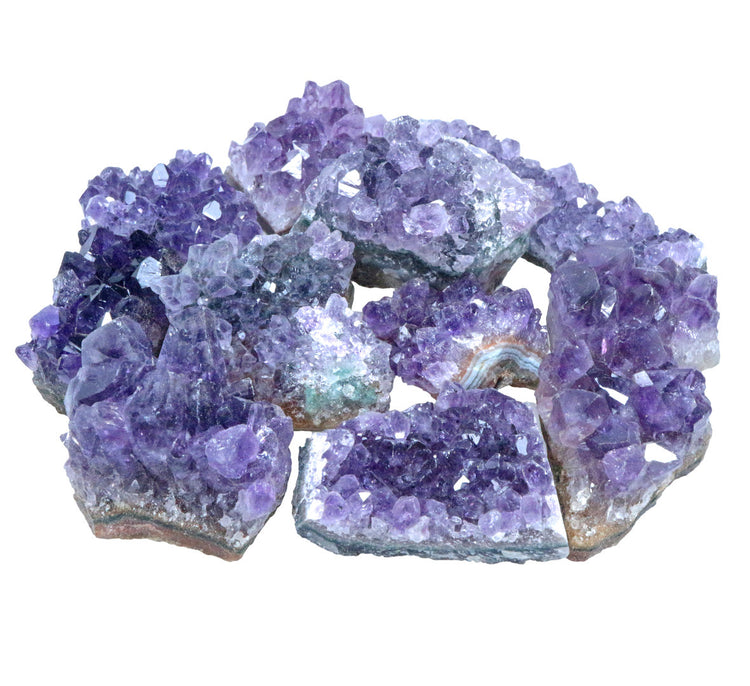 Small Amethyst Crystals | 100% Natural Druzy Pieces | Set of 10