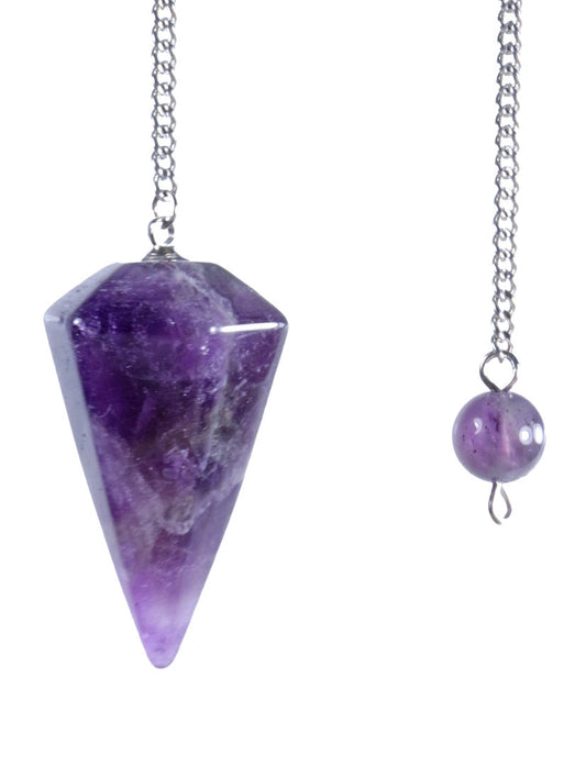 Amethyst pendulum, cut faceted