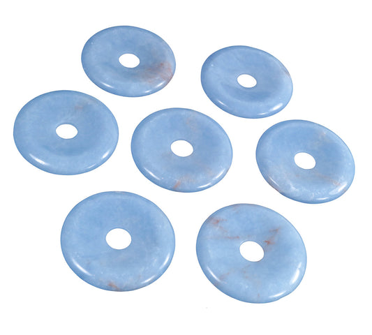 Angelite Donut | 40 mm pendant + cotton cord
